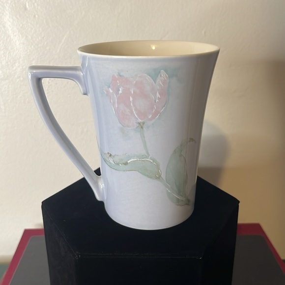 Portmeirion The Seasons Pink Tulip Blue Coffee Tea Vtg Mug Britain Discontinued - Picture 3 of 7